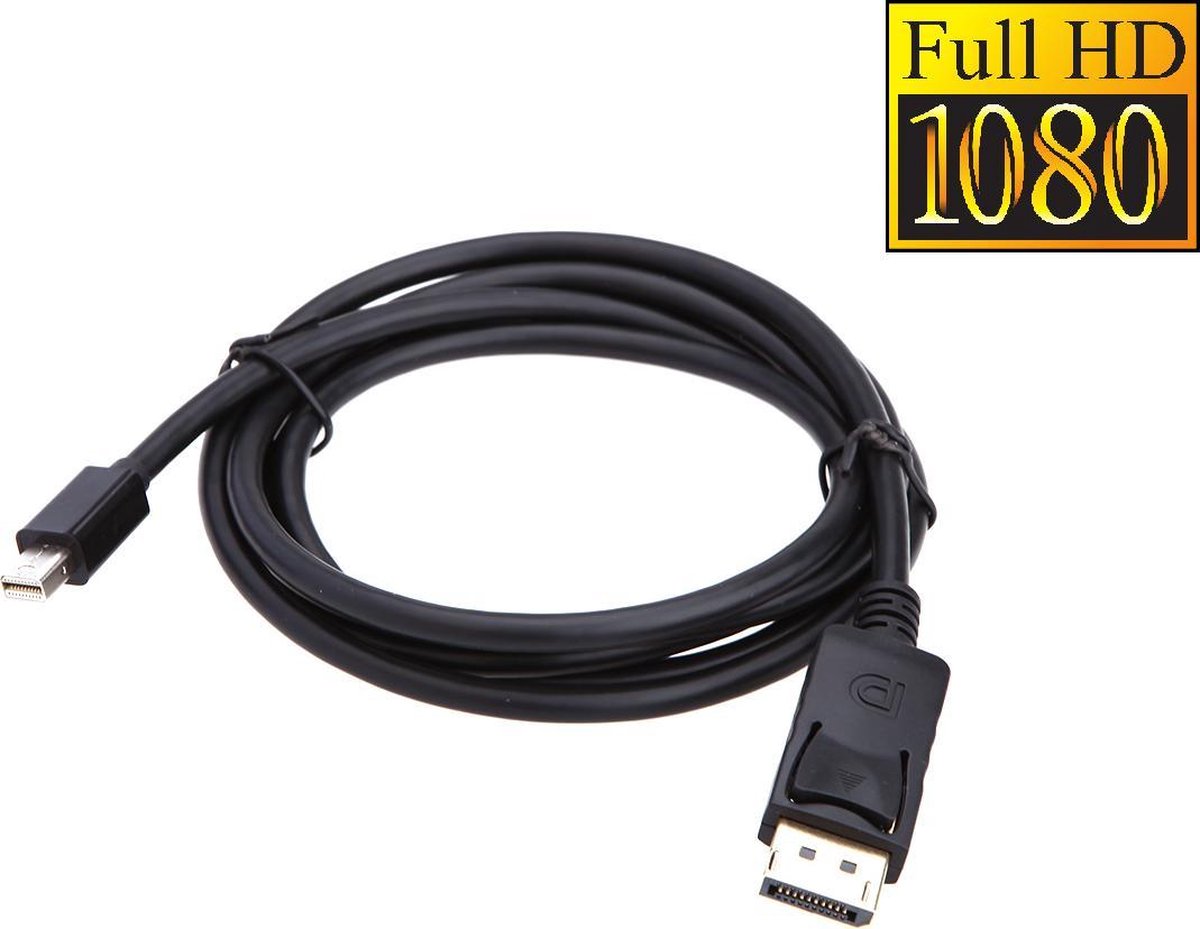 Supersnelle GOLD PLATED Mini Displayport (Thunderbolt Port) Naar HDMI Kabel / Adapter / Converter Mini Display Port To HDMI (Male) Voor Apple / Mac / Macbook pro / Air - 1,8 meter - Zwart - AA Commerce