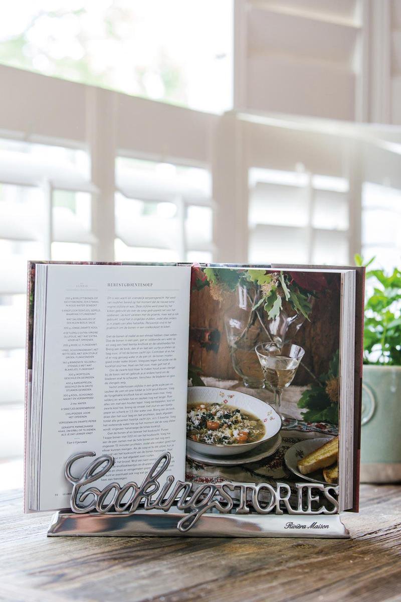 Kamer landen Vlekkeloos Rivièra Maison Cooking Stories Book Stand - Kookboekstandaard -  Zilverkleurig | bol.com