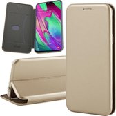 Samsung A40 Hoesje - Samsung Galaxy A40 Hoesje Book Case Slim Wallet Goud - Hoesje Samsung A40