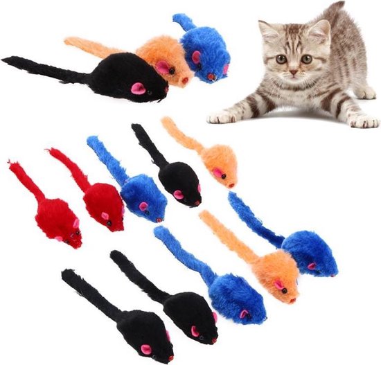 10 Stuks Speelgoed Voor Katten - Muis - Muizen - Multicolor - Speelgoedmuis  - Poes | bol.com
