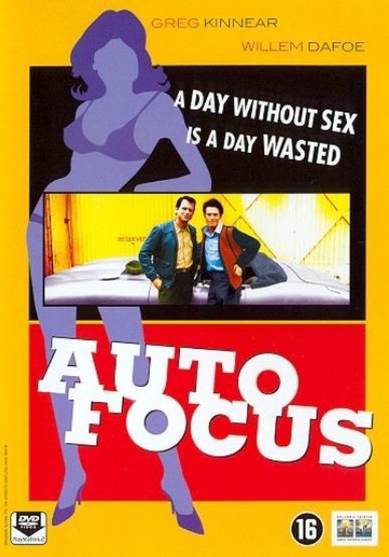 Poster 'Auto Focus' met Greg Kinnear en Willem Dafoe. 'Een dag zonder seks is een verspilde dag'.