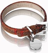 Hennessy and Sons Harris Tweed - Hondenhalsband - Roestbruin - maat M