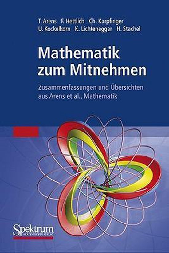 Boek 'Mathematik zum Mitnehmen' met een abstracte, kleurrijke wiskundige constructie op de omslag.
