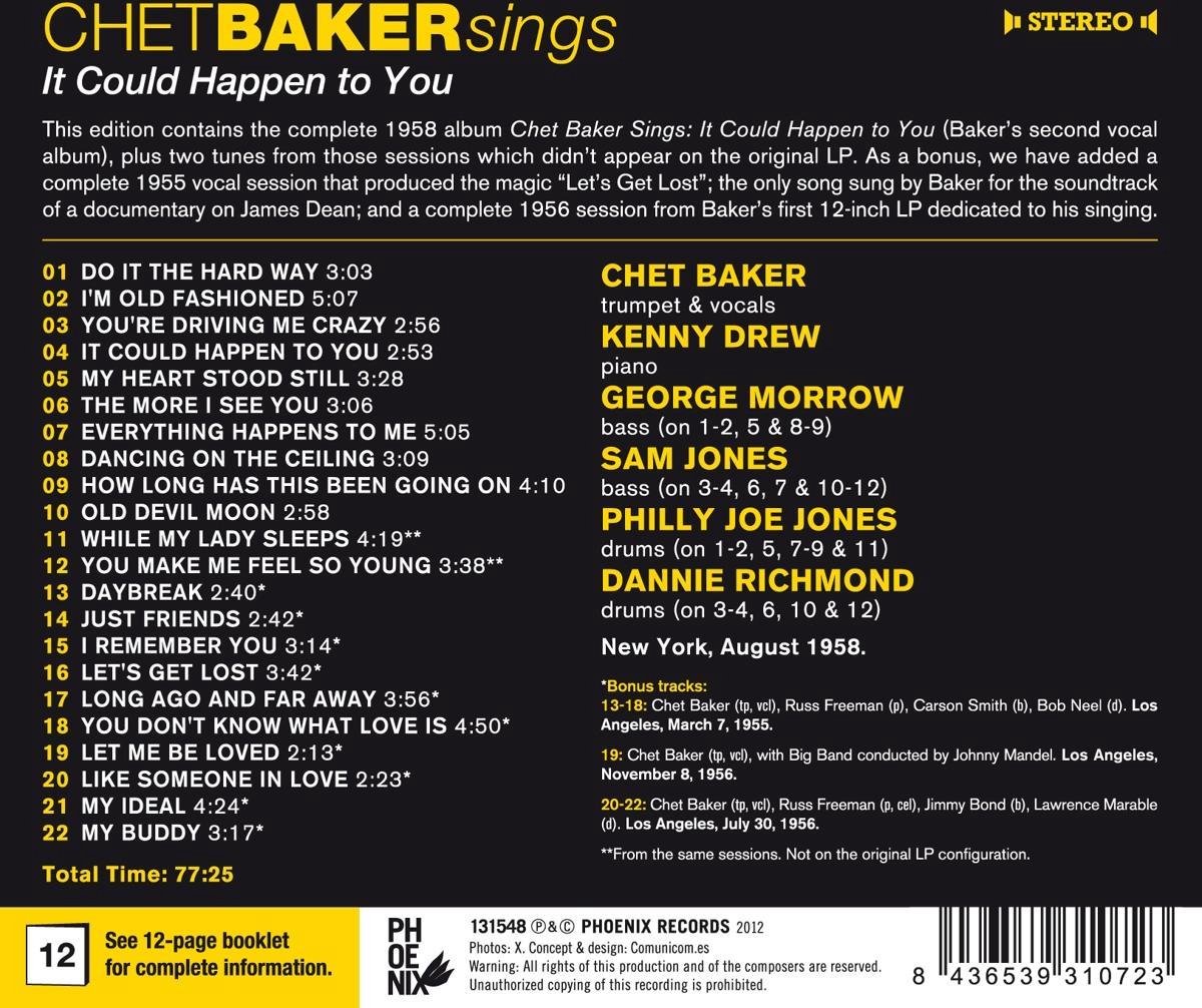It Could Happen To You, Chet Baker CD (album) Muziek