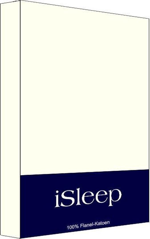 iSleep Flanel Hoeslaken - Tweepersoons - 160x200 cm - Licht Beige