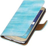 Mobieletelefoonhoesje.nl - Hagedis Bookstyle Hoesje voor Samsung Galaxy J1 (2016) Turquoise