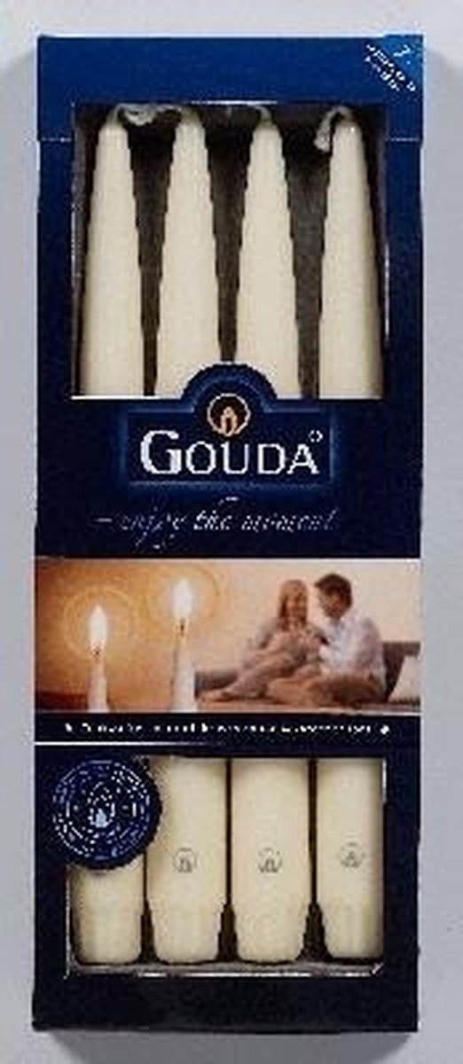 GOUDA Dinerkaars Gouda Gotische kaarsen 245/22 doos 8 ivoor (per 4 stuks) |  bol.com