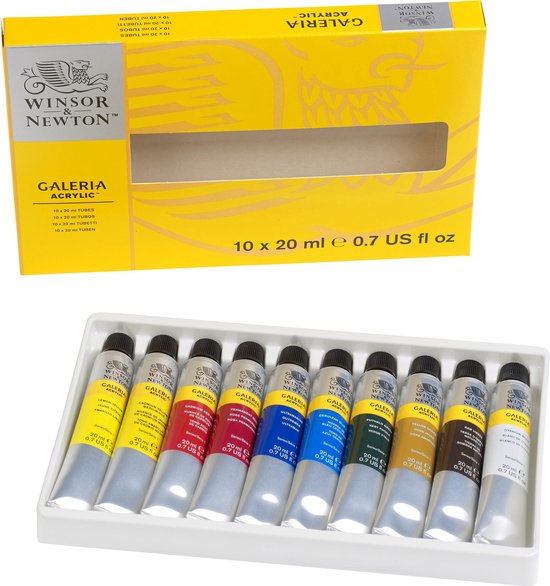 Winsor & Acrylic Colour 10 X 20ml Tube Set | bol.com