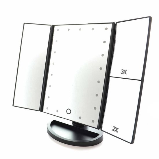Spiegel met LED verlichting - Make-upspiegel - Zwart - Gerard Brinard