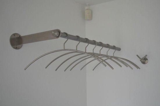 RVS kapstok voor hangers in hoek 100 CM | bol.com
