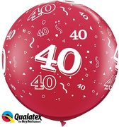 Qualatex - 40 Jaar Ballon Robijn Rood 90 cm - 2 stuks