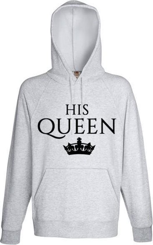 Hoodie His Queen + Kroontje Maat S | Hoodie Queen | King & Queen Trui |  bol.com