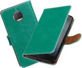 BestCases.nl Motorola Moto G5s Plus Pull-Up booktype hoesje groen