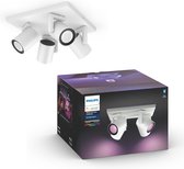 Bol.com Philips Hue Argenta Opbouwspot - White and Color Ambiance - GU10 - 3 x 57W - Wit - Bluetooth aanbieding