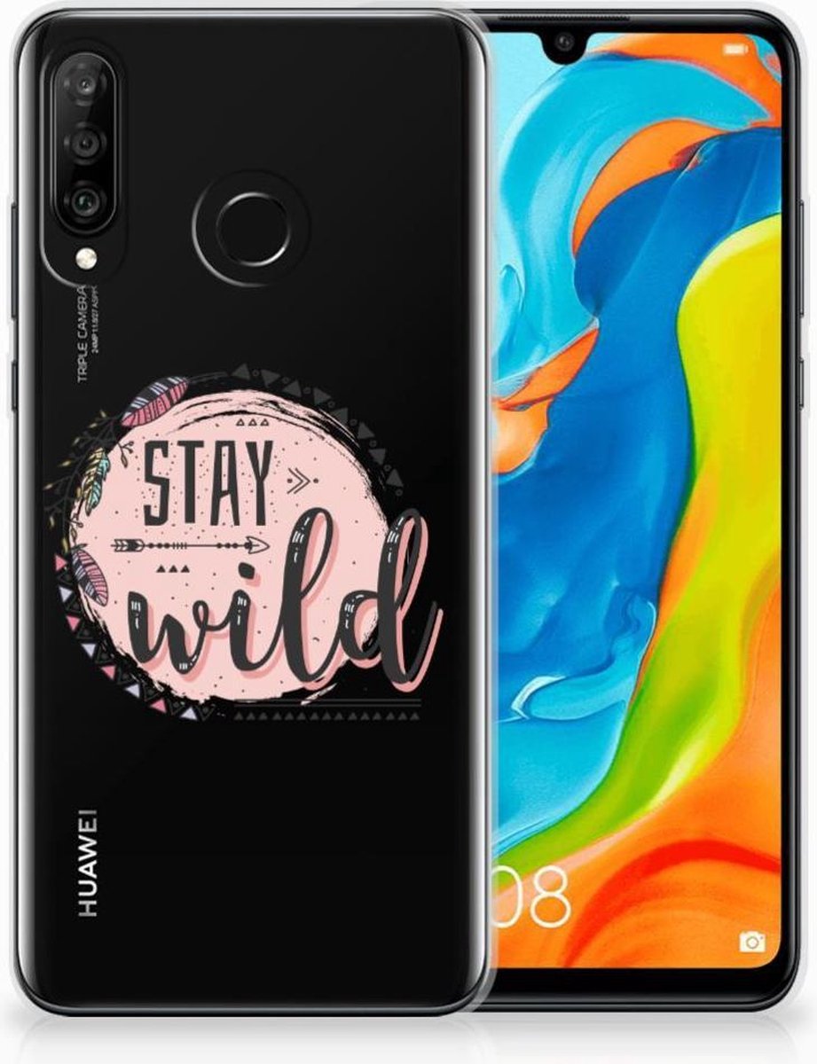 TPU Hoesje voor Huawei P30 Lite Telefoonhoesje met Naam Boho Stay Wild