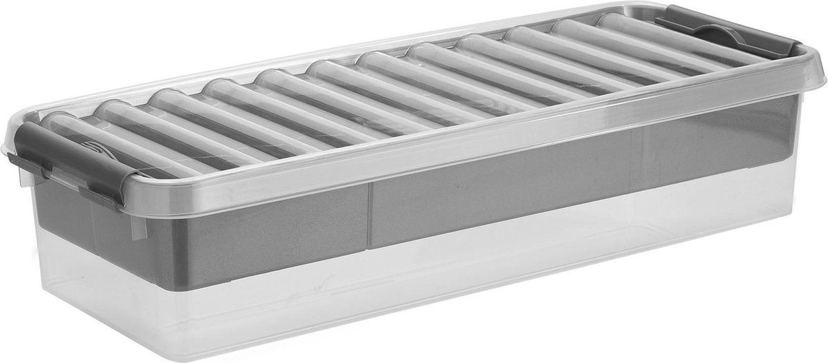 Sunware Q-line Multibox 65L - met inzet met vakverdeling - transparant/metallic