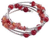 Edelstenen armband Four Loops Red Agate