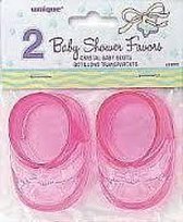 Decoratie baby schoentjes roze