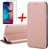 Samsung A20e Hoesje en Samsung A20e Screenprotector - Samsung Galaxy A20e Hoesje Book Case Slim Wallet Roségoud + Screen Protector Full - Hoesje Samsung A20e - Screenprotector Sams