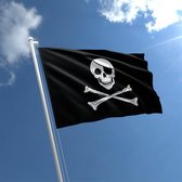 Jolly Roger Piratenvlag - Grote Deluxe Skull Bone Pirate Flag - Doodshoofd Piraat - Piraten Vlag -  90 x 150 cm