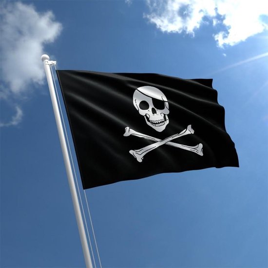 Jolly Roger Pirate Flag - Grand Deluxe Skull Bone Pirate Flag