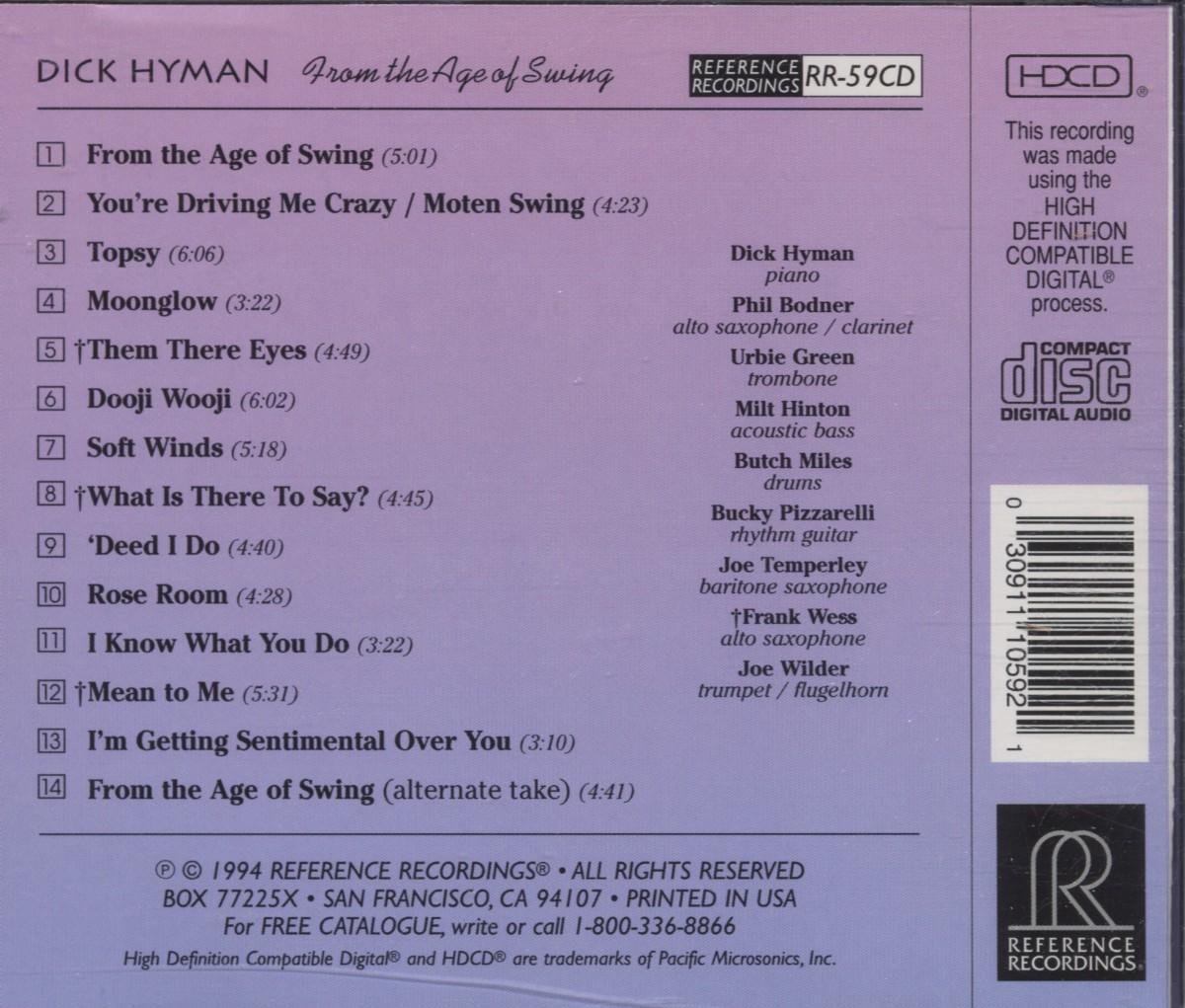 From The Age Of Swing Dick Hyman Cd Album Muziek 