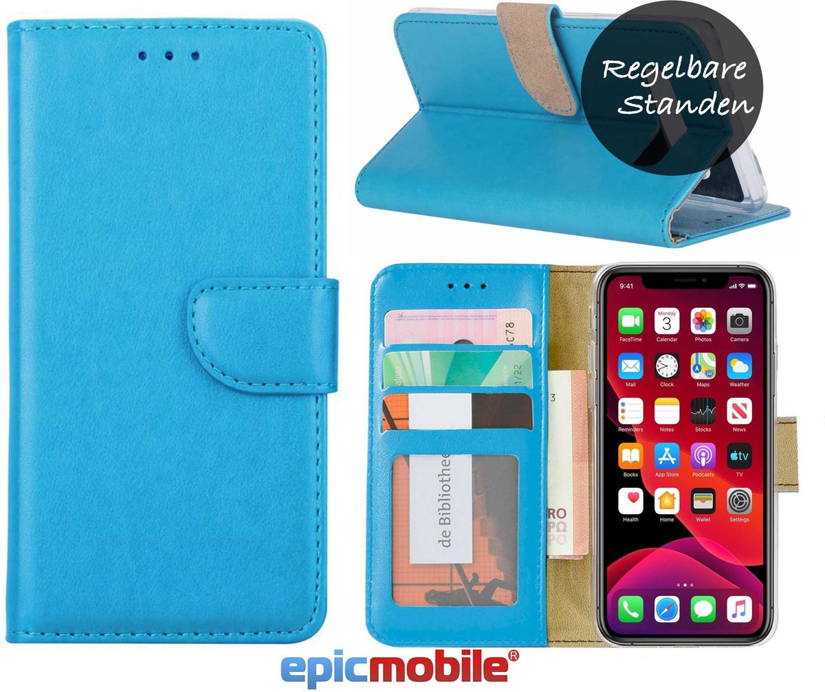 Hoesje geschikt voor iPhone 11 Hoesje - Book Case - Portemonnee Hoes - Wallet bookcase - iPhone 11 book cover - BLAUW - EPICMOBILE