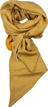 Oker geel visgraat lange sjaal met riempje