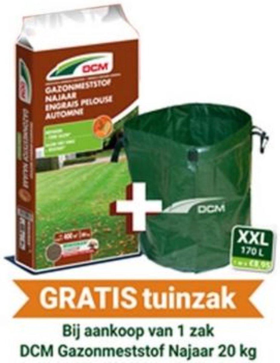 DCM Gazonmeststof Najaar 20kg met Gratis Tuinafvalzak | bol.com
