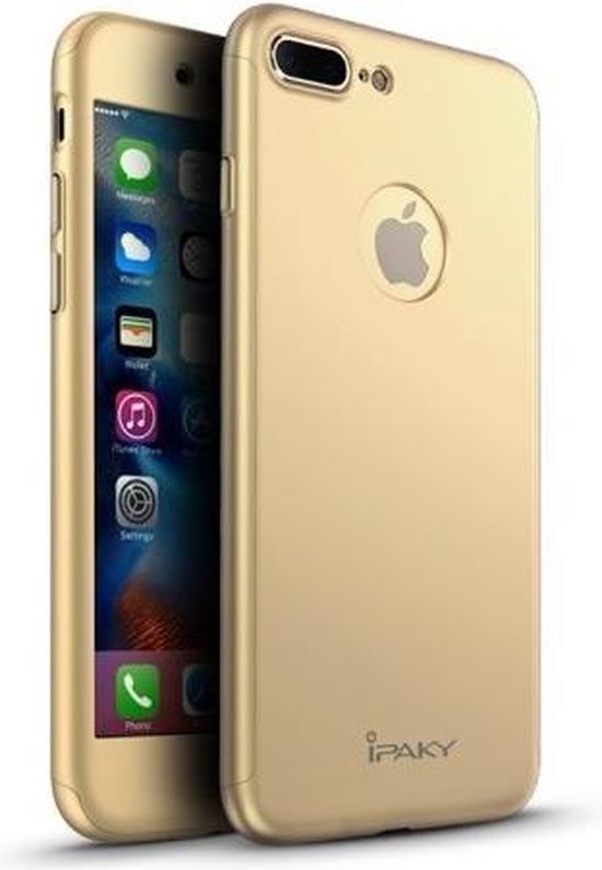 iPhone 7 Plus Hoesje Goud · Full Body Cover · 360º Cover incl. Screen  Protector by iPaky | bol.com