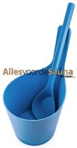 Design sauna emmer met lepel van Rento Pisara. blauw, inhoud 5 liter