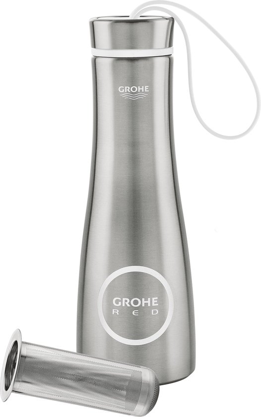 GROHE Red Thermo Thermosfles met thee filter - 450ml - RVS | bol.com