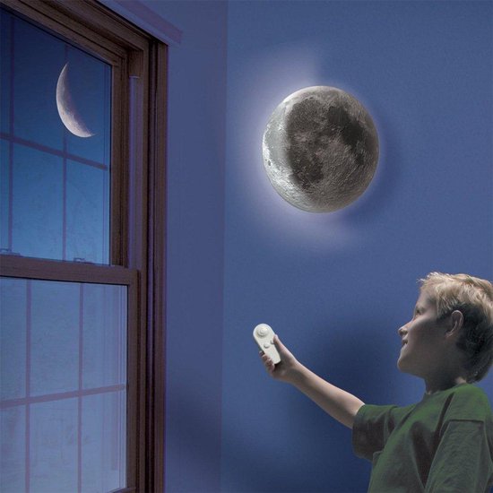 Maanlamp 3D helende maan nachtlamp infrarood inductie en afstandsbediening  | bol.com