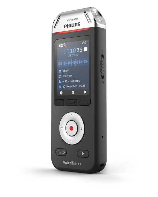 Philips Voice Tracer DVT2110 / 00 Dictaphone Flash card Zwart, Chrome | bol