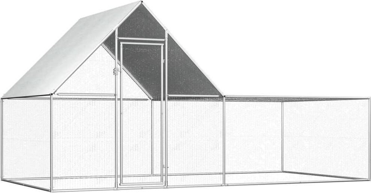 vidaXL - Kippenren - 4x2x2 - m - gegalvaniseerd - staal