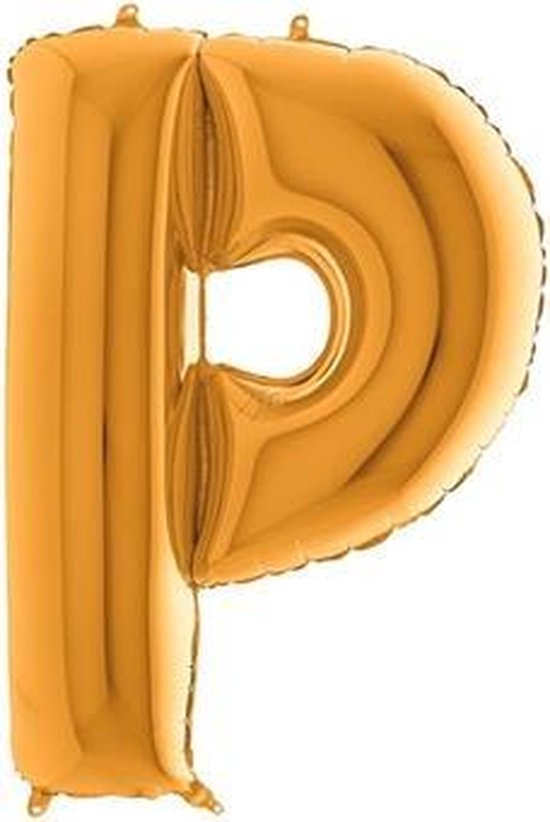 Folieballon letter P goud (100cm)