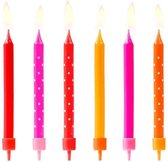 Birthday candles Colourful, mix, 6.5cm (1 zakje met 6 stuks)