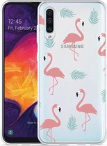 Galaxy A50 Hoesje Flamingo Pattern - Designed by Cazy