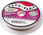 ACCU-FLEX Rijgdraad, 7 draads, helder gecoat RVS, dikte 0,48mm. Verkocht per spoel van 30,5 meter