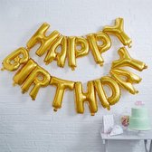 Ginger Ray Pick & Mix 'Happy Birthday' verjaardag ballon slinger - goud - 1,50 meter