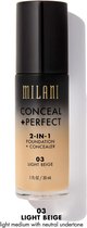 Milani Conceal + Perfect 2-in-1 Foundation + Concealer 03 Light Beige