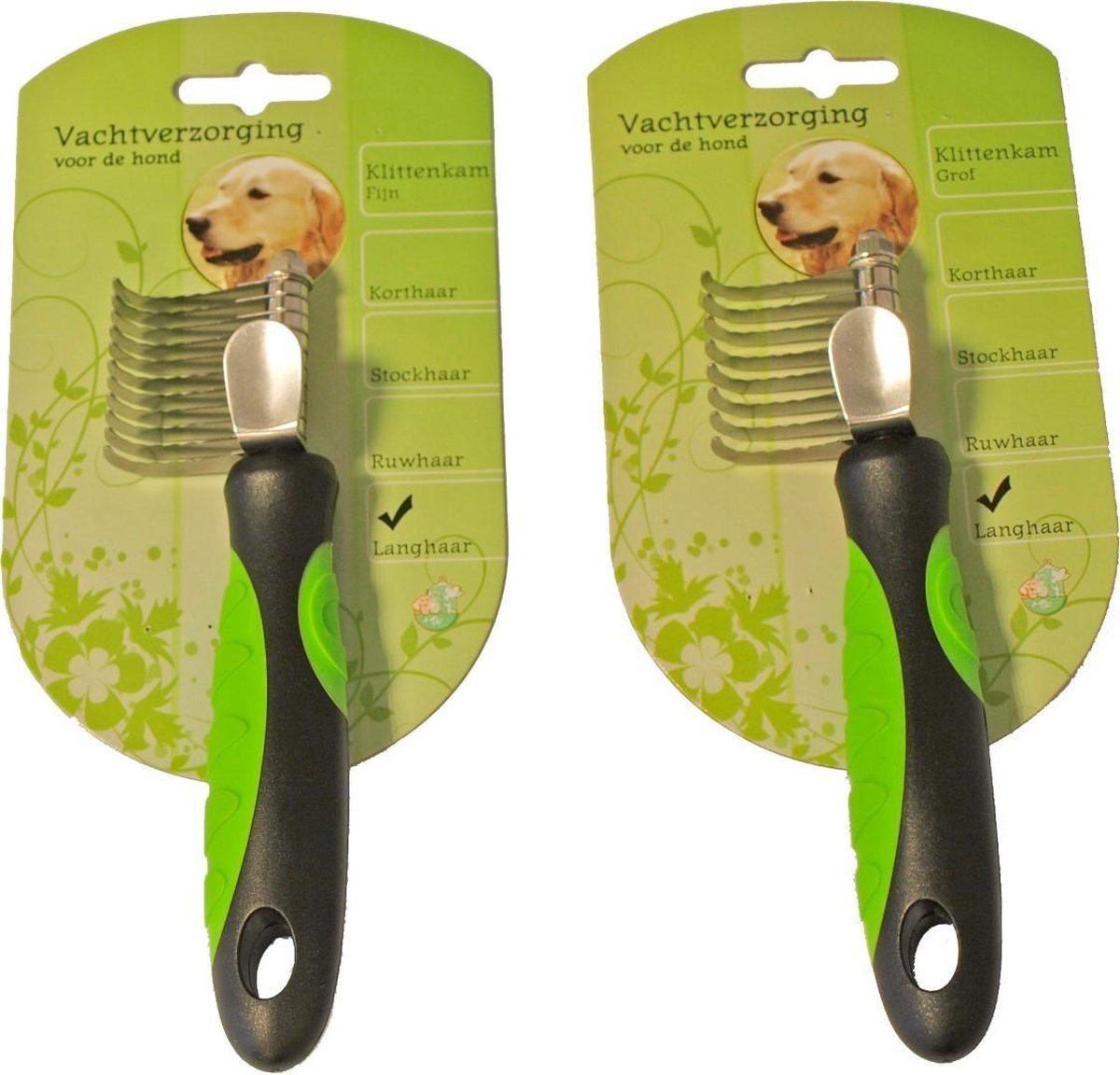 Hond klittenkam L-vorm 11 tanden