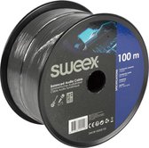 Sweex stereo audiokabel op rol 100 m donkergrijs