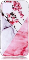 iPhone 11 (6,1 inch) - hoes, cover, case - TPU - Marmer met bloemen