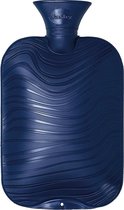 Warm water kruik - Wave patroon parelmoer marine blauw