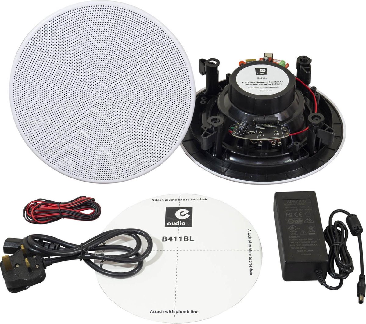 E-Audio Bluetooth Badkamer Speaker Systeem - 2x 6.5 inch plafondluidsprekers - E-Audio