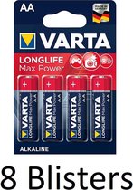 Varta Longlife Max Power AA Batterijen - 32 Stuks (8 Blisters a 4 st)
