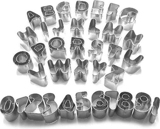 Fondant uitstekers set letters, 26 stuks fondant uitsteekvormen