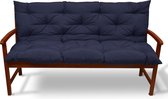 Beautissu Tuinbank kussen Flair BR - kussens voor tuinmeubelen 180 x 50 x 50 cm donker blauw - zitkussen en rugkussen