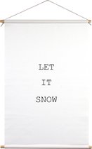 Let it snow | Textielposter | Textieldoek | Wanddecoratie | 90 CM x 135 CM | Kerst | Kerstdecoratie